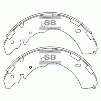 Комплект тормозных колодок из 4 шт. барабанов Hi-Q (SANGSIN) SA171