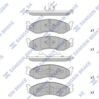 Комплект гальмівних колодок з 4 шт. дисків Hi-Q (SANGSIN) SP1112