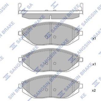 Колодки гальмівні Spark (09-) перед (к-т 4 шт)) HI-Q Hi-Q (SANGSIN) SP1392