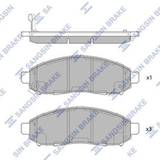 Комплект тормозных колодок. Hi-Q (SANGSIN) SP1460