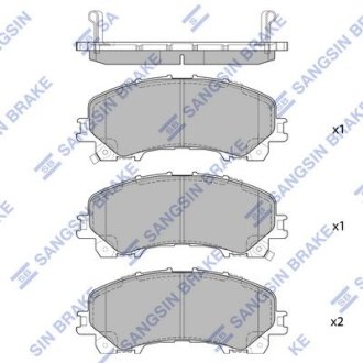 Комплект гальмівних колодок з 4 шт. дисків Hi-Q (SANGSIN) SP1714 (фото 1)