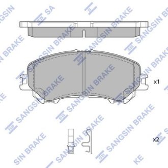 Комплект гальмівних колодок з 4 шт. дисків Hi-Q (SANGSIN) SP1715