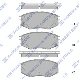 Колодка гальм. диск. KIA NEW K5 15" (JF) 15 передня (вир-во SANGSIN) Hi-Q (SANGSIN) SP1847