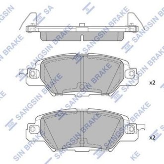 Комплект гальмівних колодок з 4 шт. дисків Hi-Q (SANGSIN) SP1860