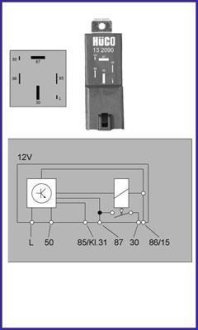 HUCO FORD реле свІчок розжарювання Escort,Fiesta,Mondeo 1.8D/TD HITACHI 132090