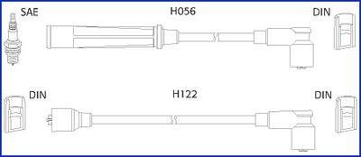 HUCO VW К-кт высоковольтных проводов Golf I,Passat,Derby HITACHI 134474