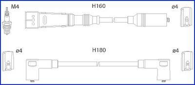 HUCO VW К-кт високовольтних проводІв Golf,Passat,Caddy,Seat HITACHI 134705