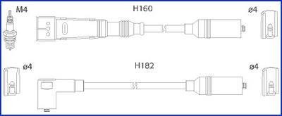 HUCO VW Комплект высоковольтных проводов Audi 80 1.4/2.0 78- HITACHI 134716