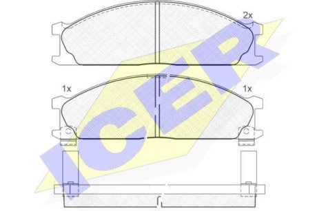 Колодки гальмівні (передні) Nissan Pathfinder 86-95/Navara I/Pick Up 97-/Chrysler Valiant IV 79-80 ICER 140885