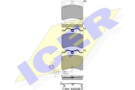 Колодки гальмівні (передні) VW T4 90-03 (+датчик) ICER 141321