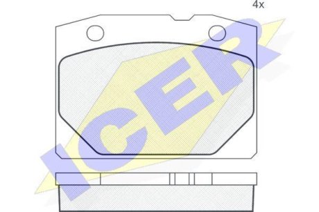 Колодки тормозные (передние) Lada 2101/2102/2103/2104/2105/2106/2107 70-12 ICER 180155