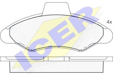 Колодки гальмівні Ford Escort V/VI 90-00/Orion III 90-93 ICER 180790