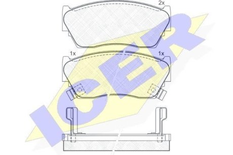 Колодки тормозные (передние) Nissan Sunny/Pulsar 90-96 ICER 180882