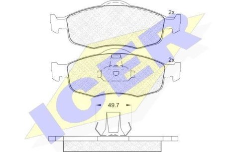 Колодки тормозные (передние) Ford Mondeo I/II 93-00/Scorpio I/II 85-98 ICER 180916