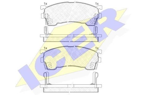 Колодки тормозные (передние) Mazda 626/Premacy 91-05/Lexus GS 13- ICER 180971