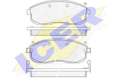 Колодки тормозные (передние) Nissan Altima/Bluebird/Maxima 88-/Teana 03-13/Tiida 11-/Renault Safrane ICER 181101