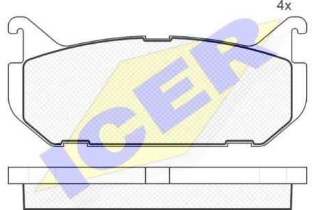 Колодки тормозные (задние) Mazda 626/MX-6 91-97 ICER 181110