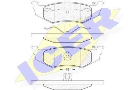 Колодки тормозные (задние) Chrysler 300M 98-04/Neon 94-06/Cruiser 00-10/Voyager/Dodge Avenger 95-01 ICER 181114