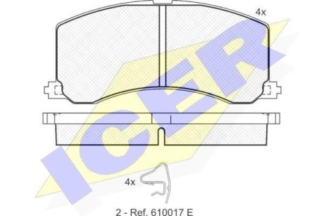 Колодки гальмівні Suzuki Baleno 95-02 ICER 181116