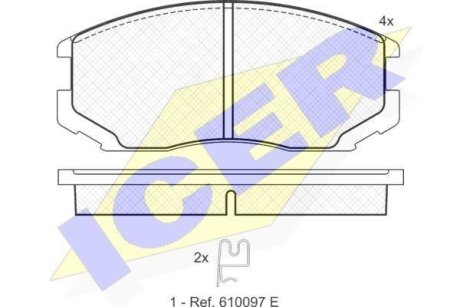 Колодки гальмівні (передні) Mitsubishi Colt 86-/Lancer 88-03/Porsche 911 20-/Toyota Camry 91-01 ICER 181129