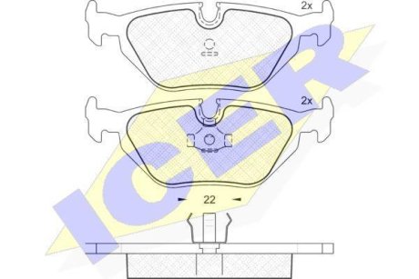 Колодки тормозные (задние) BMW 3 (E36/E46) 90-06 ICER 181174