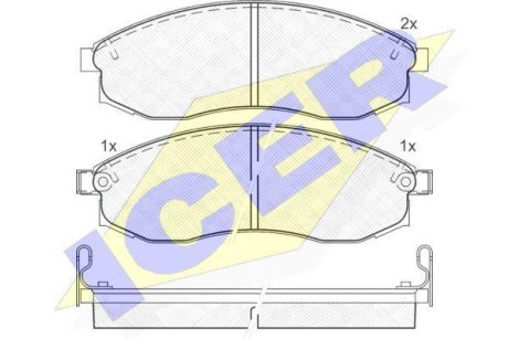 Колодки гальмівні Mitsubishi L200/Nissan Maxima IV 95-07 ICER 181179