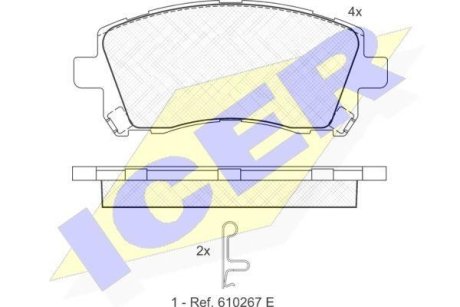 Колодки гальмівні (передні) Subaru Forester/Outback 97-03/Impreza 92-/Legacy 89-03 ICER 181247