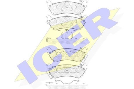 Колодки тормозные (задние) MB M-class (W163) 98-05 ICER 181277