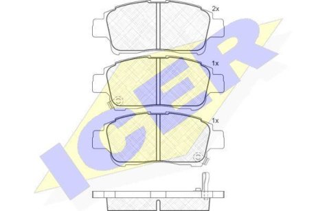 Колодки тормозные (передние) Toyota Yaris/Echo 99-05 ICER 181304