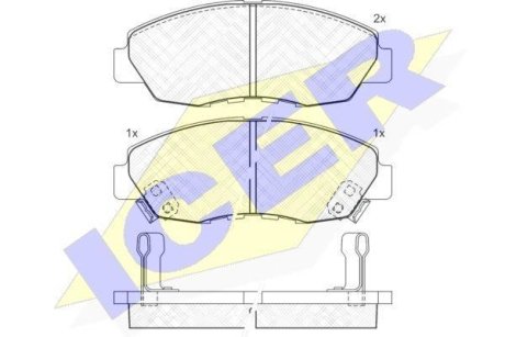 Колодки тормозные (передние) Honda Civic V/VI 94-01/VIII/IX 05- ICER 181329