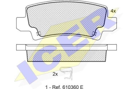 Колодки тормозные (задние) Toyota Corolla 01-14 ICER 181514