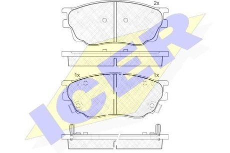 Колодки тормозные (передние) Mazda 6 02-07 ICER 181542