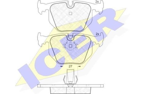 Колодки тормозные (задние) BMW 3 (E46) 00-07/X3 (E83) 04-11/Land Rover Range Rover 02-12 ICER 181552