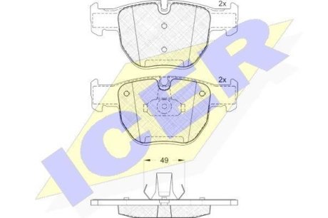 Колодки гальмівні (передні) Land Rover Range Rover III 02-12 ICER 181574