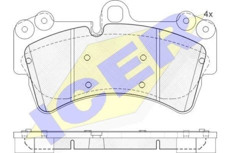 Колодки гальмівні (передні) Audi Q7 06-15/Porsche Cayenne/VW Touareg 02-10 ICER 181595