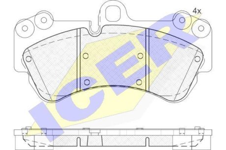 Колодки тормозные (передние) Porsche Cayenne 02-10/VW Touareg 02-18/MB G-class (W463) 18- ICER 181620