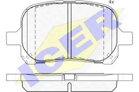 Колодки тормозные (передние) Toyota Camry 96-02/Lexus ES 91-01/RX 98-03 ICER 181632 (фото 1)