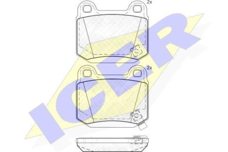 Колодки гальмівні (передні) Mitsubishi Lancer 95-13/Subaru Forester 12-/Impreza/Infiniti G III 99- ICER 181634