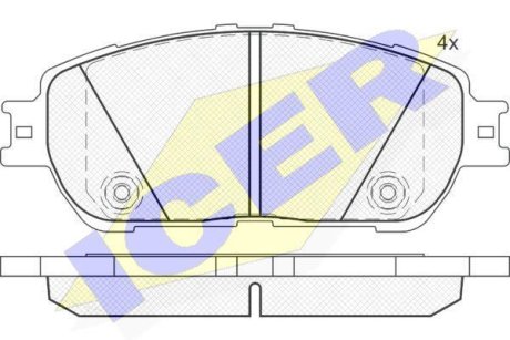 Колодки тормозные (передние) Toyota Camry 01-06/Lexus ES III-IV 01-06 ICER 181690