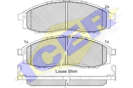 Колодки тормозные (передние) Nissan Navara/Pick Up 97-/Pathfinder 97-04 ICER 181703