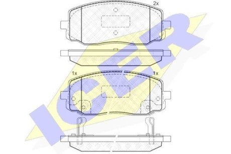 Колодки гальмівні (передні) Hyundai i10 08-17/Kia Picanto 04- ICER 181709 (фото 1)