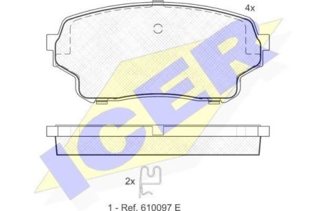 Колодки тормозные (передние) Suzuki Grand Vitara 01-05/XL-7 01-06 ICER 181715