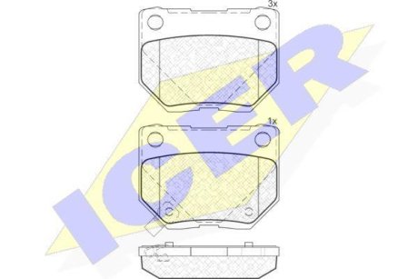 Колодки гальмівні (задні) Subaru Impreza 00- ICER 181749