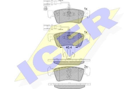 Колодки тормозные (задние) VW Touareg 02-10 (+датчики) ICER 181815