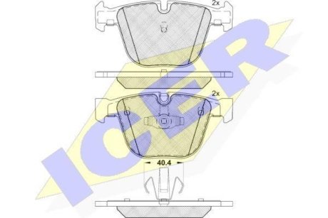 Колодки гальмівні (задні) BMW 5 (F07/F10/F11) 09-/7 (F01-F04) 08-15 ICER 181896