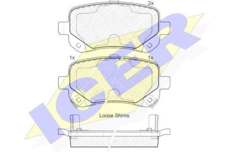 Колодки тормозные (задние) VW Routan 08-13/Chrysler Grand Voyager 07-/Dodge Journey 08- ICER 181910