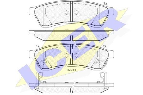 Колодки тормозные (задние) Chevrolet Epica 05-11/Daewoo Tosca 06- ICER 181930