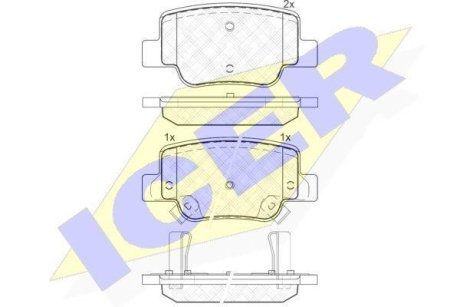 Колодки тормозные (задние) Toyota Verso 09-18 ICER 181945