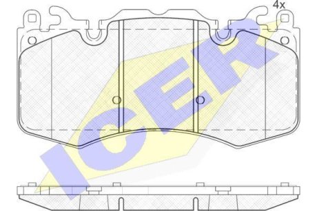 Колодки тормозные (передние) Land Rover Range Rover III/IV 02-/Range Rover Sport 05-/Discovery V 16- ICER 181956