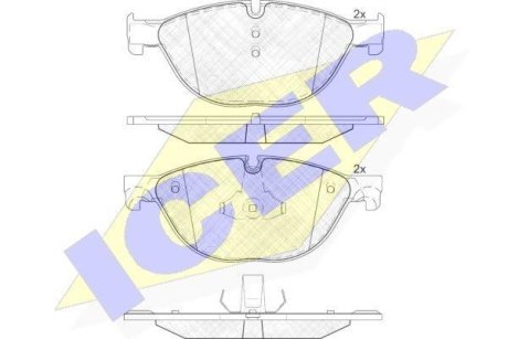 Колодки тормозные (передние) BMW 5 (F07/F10/F11) 09-17/6 (F06/F13) 11-18/7 (F01/F02/F03/F04) 08-15 ICER 181961